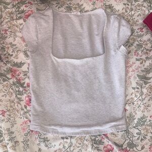 Garage clothing Women's Gray Square Neck Top